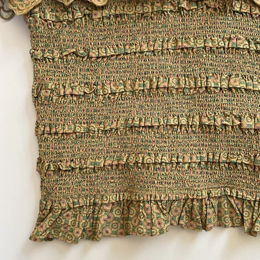 Anthropologie x Let Me Be Smocked Halter Crop Top NWT - Picture 7 of 11